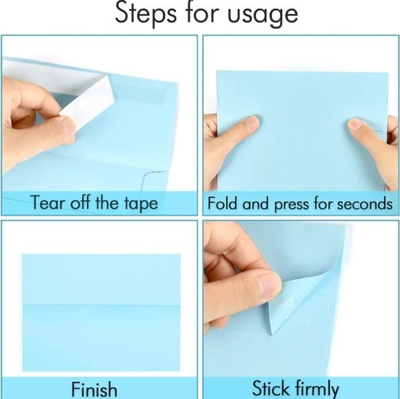 100 Pack A7 Baby Blue  5x7 Envelopes - Wedding, Baby Shower, Party - Picture 4 of 6